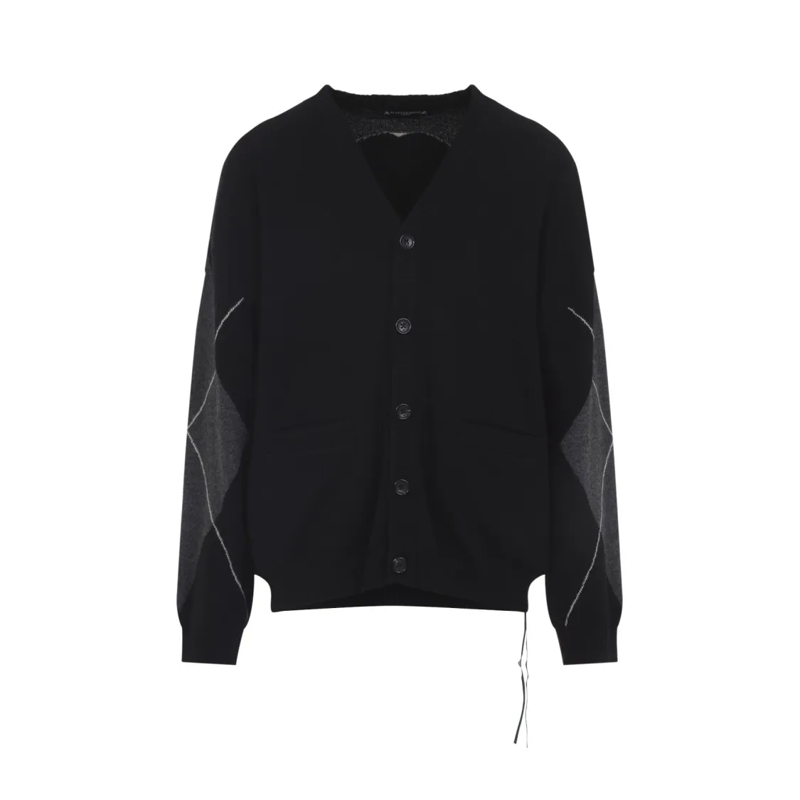 Mastermind Japan Trui Cashmere Cardigan With V-Neckline And Skull Motif Black