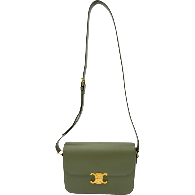 Celine Schultertasche Celine Medium Triomphe - Khaki grün