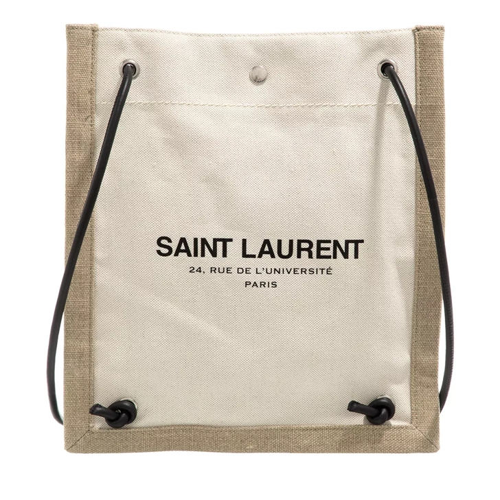 Saint Laurent Canvas Tote Bag In Ecru