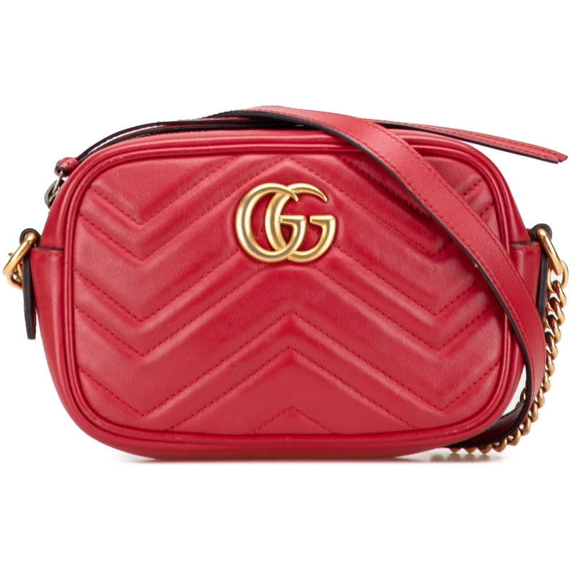 Gucci Sac à bandoulière Mini GG Marmont Matelasse Leather Crossbody rot