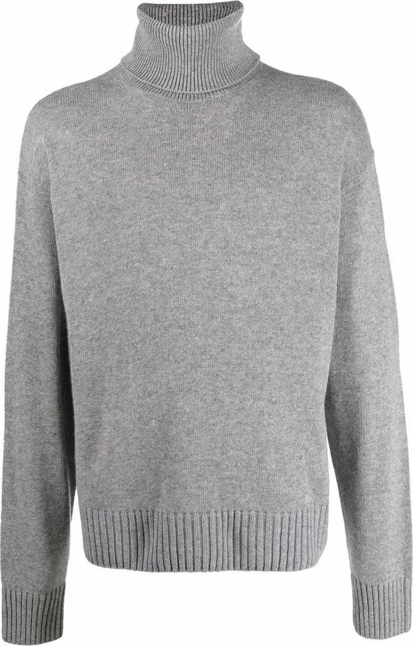 Thumbnail - Off-White - Basic Knit Turtleneck Sweater - Größe S - grau
