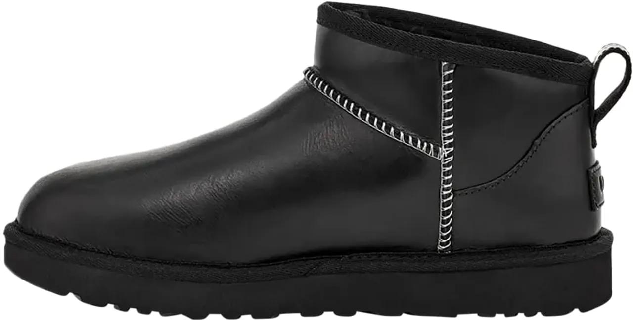 Thumbnail - UGG Stiefel - Classic Ultra Mini Leather Ankle Boots With Uggplu - Gr. 42 (EU) - in Schwarz - für Damen