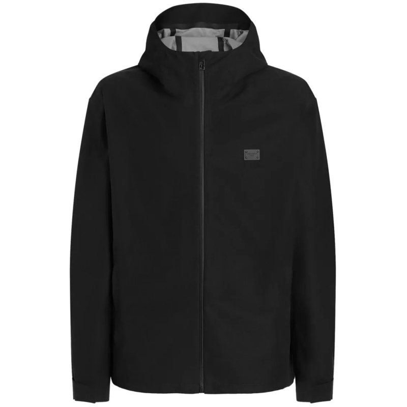 Dolce&Gabbana Blouson aviateur Bomber Jacket With Logo Plaque Black
