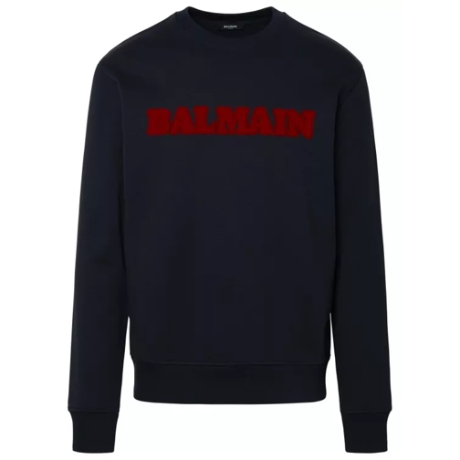Balmain Written Logo Sweatshirt Blue 