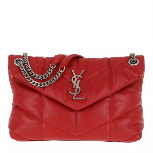 Saint Laurent LouLou Monogramme Shoulder Bag S Leather Rouge Crossbody Bag
