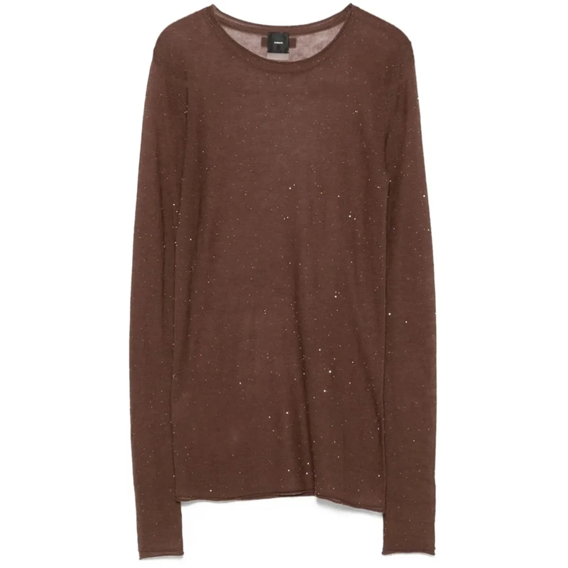 Pinko  Sweaters Marrone Oliva grün