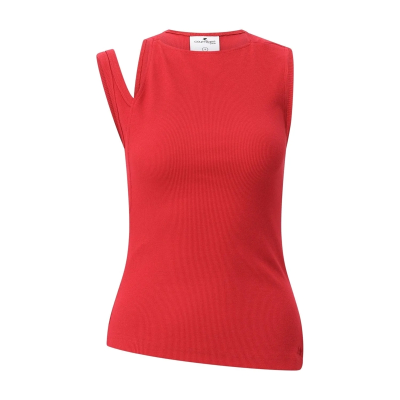 Courrèges Casual top Top mit Cut-Outs Rot
