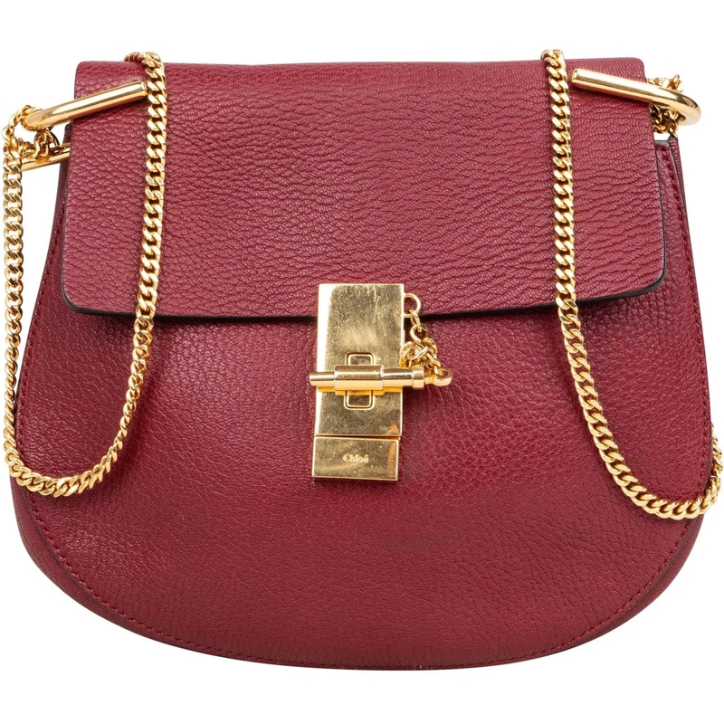 Chloé Tote Chloe Bordeaux Leather Drew Crossbody Bag rot