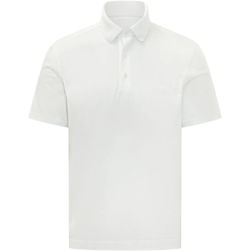 Zegna Polo Polo a Maniche Corte con Colletto e Bottoni weiß