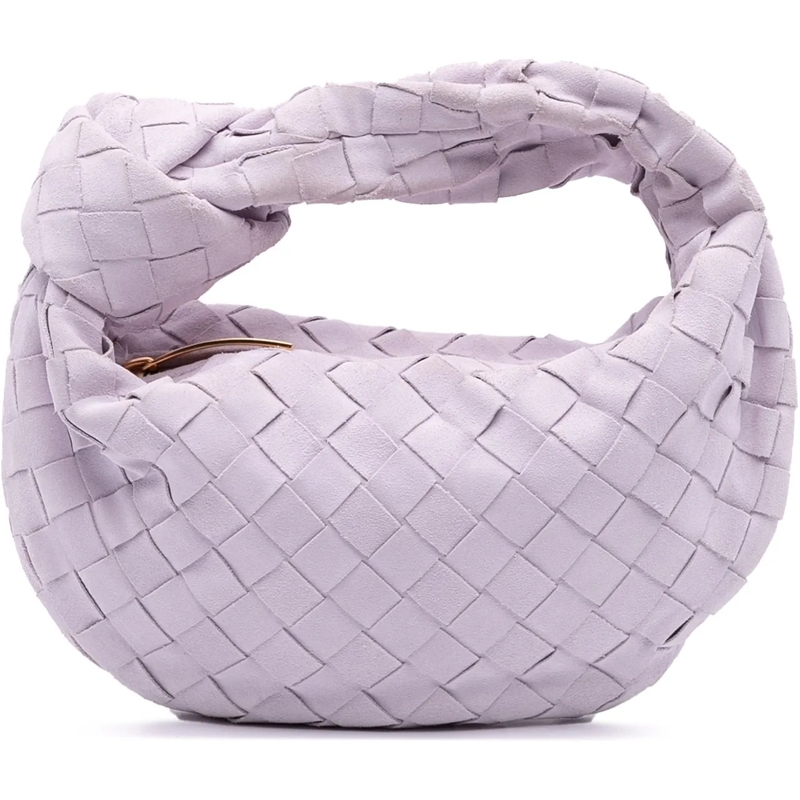 Bottega Veneta Schultertasche Mini Suede Intrecciato Jodie lila