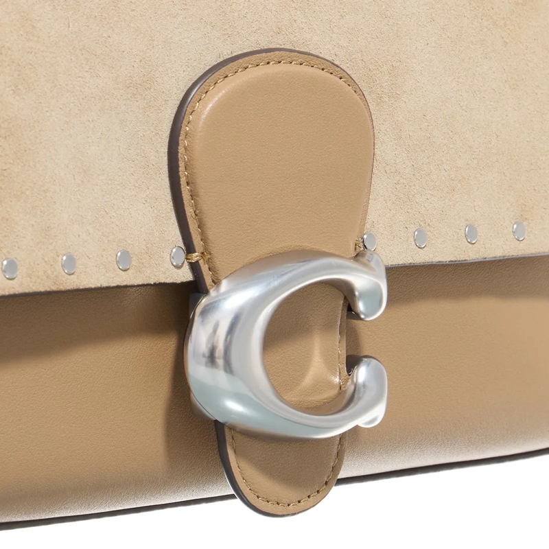 Coach Crossbody Bag Mixed Leather Suede Soft Peanut(Image 5)