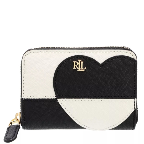 Lauren Ralph Lauren Zip Wallet Small Black/Vanilla Portemonnaie mit Zip-Around-Reißverschluss