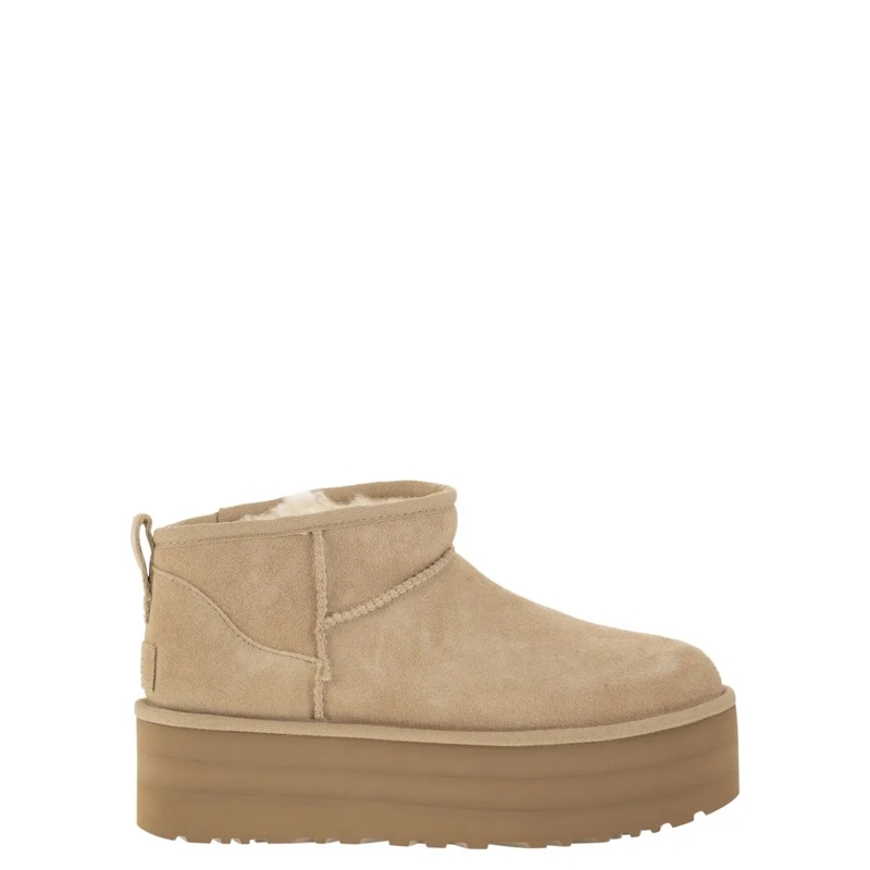 UGG Bottes Ultra Mini Classic - Boots With Plateau Brown