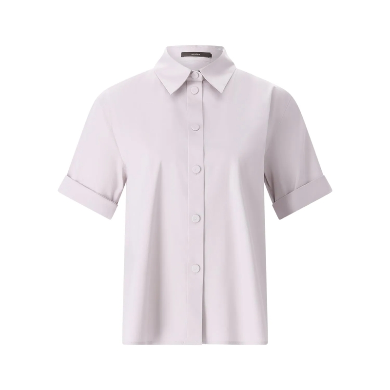 windsor. Chemisier Kurzarm-Hemdbluse aus Baumwollmix lila