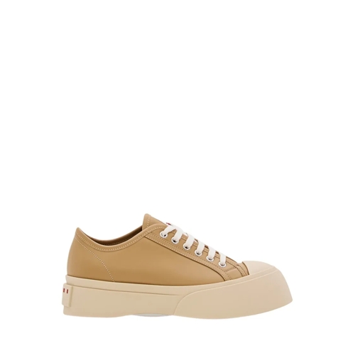 Marni Pablo Low Top Lace-Up Sneaker In Smooth Leather Brown sneaker basse