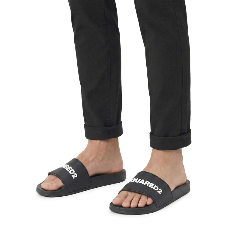 Dsquared2 Slides Pantoletten mit Logo schwarz(Image 2)