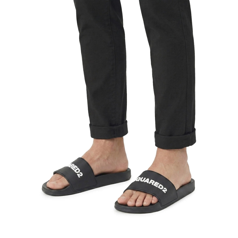 Dsquared2 Claquettes Pantoletten mit Logo schwarz(Image 4)