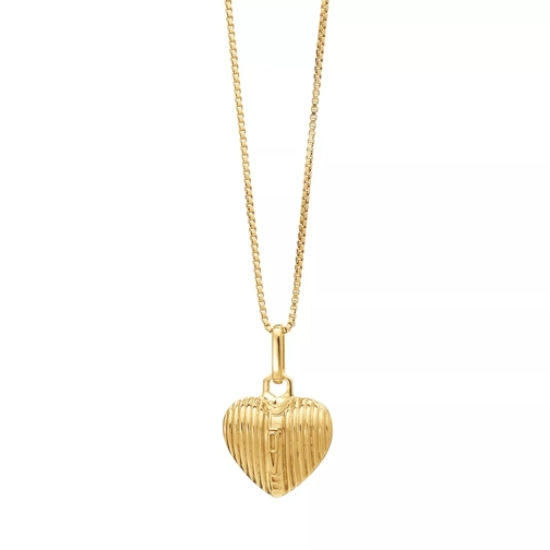 Rachel Jackson London Deco Love Gold Heart Necklace Gold Kort halsband