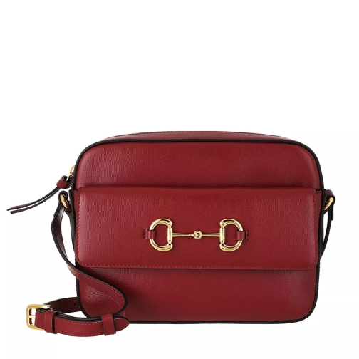 Gucci Horsebit 1955 Small Shoulder Bag Leather New Cherry Red Crossbody Bag
