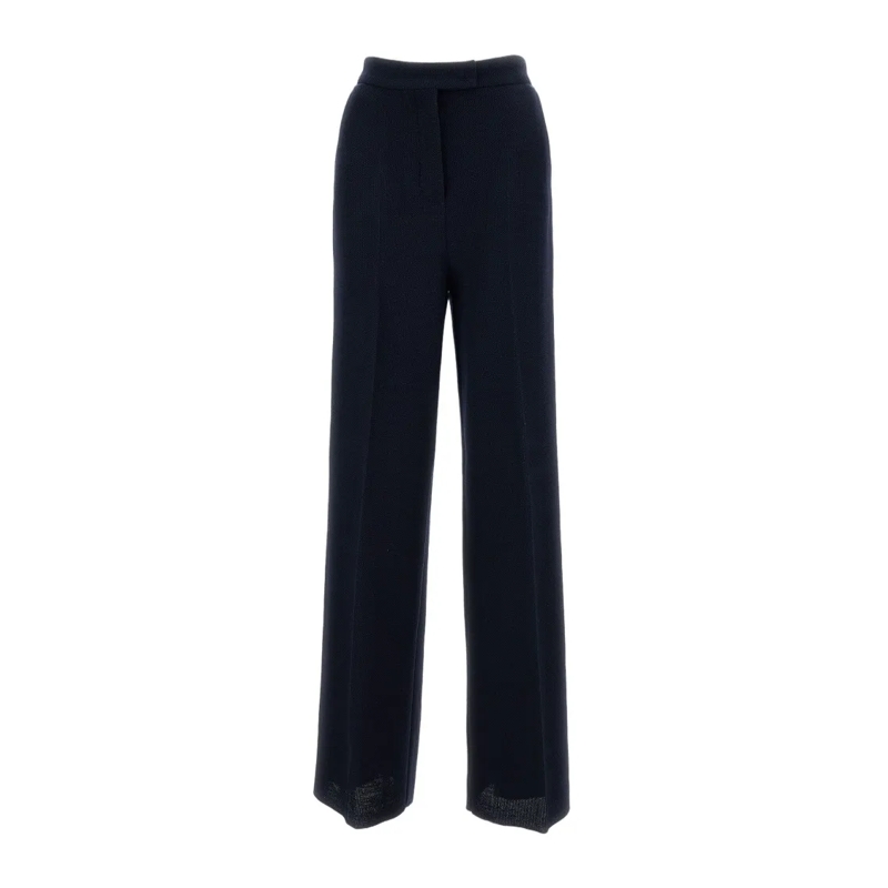 Max Mara  Wool Jersey Trousers Blue