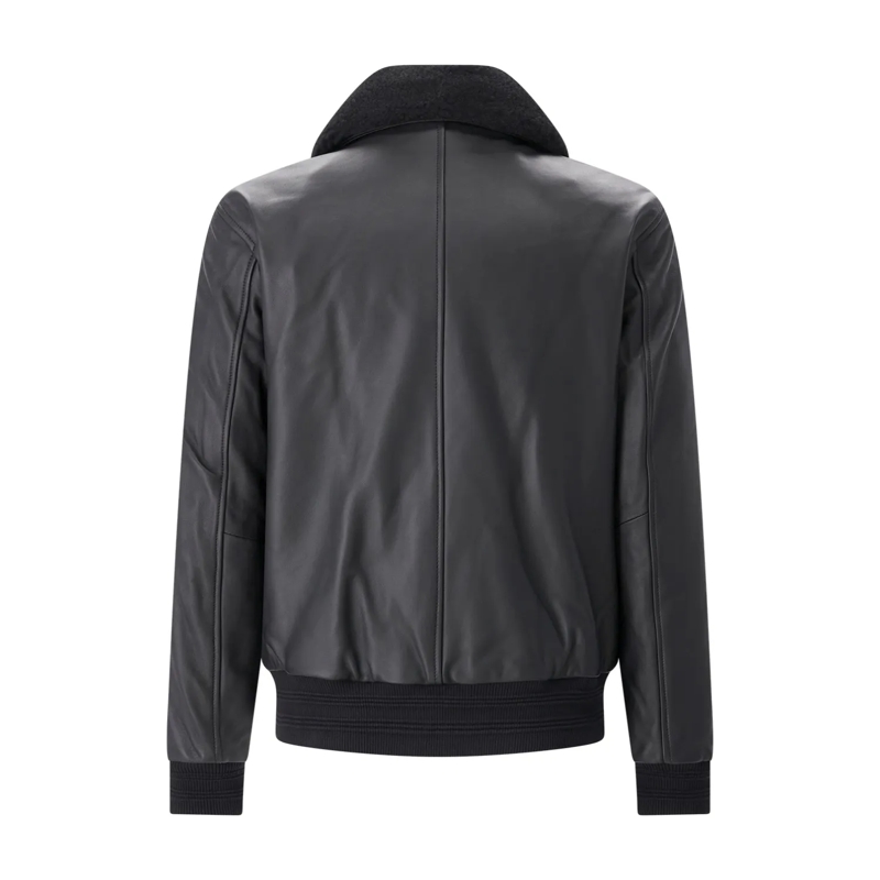Moose Knuckles Veste en cuir Lederjacke Toba schwarz(Image 2)