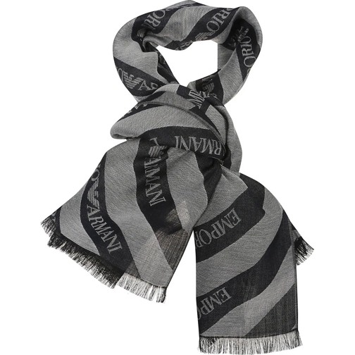 Emporio Armani Wollen Sjaal Logo Scarf Grey grau