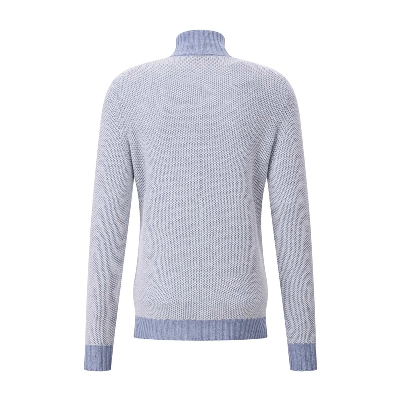 Gran Sasso Trui met col Rollkragenpullover aus Woll-Kaschmir-Mix blau