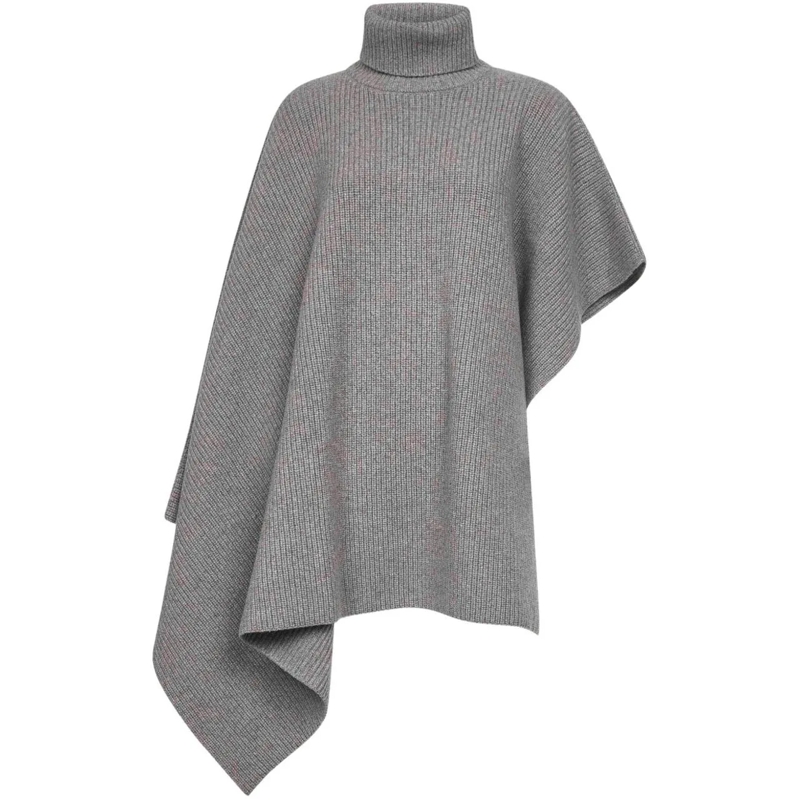 Stella McCartney Rollkragenpullover Wool And Cashmere Cape – Grey Grey