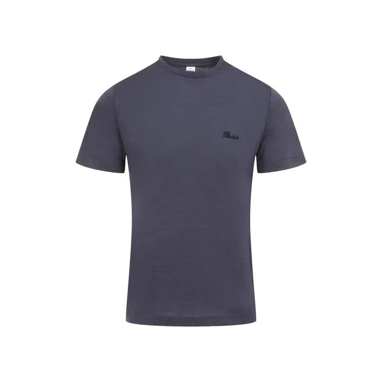 Berluti - Granite Blue Mulberry Silk T-Shirt - Größe L - blau