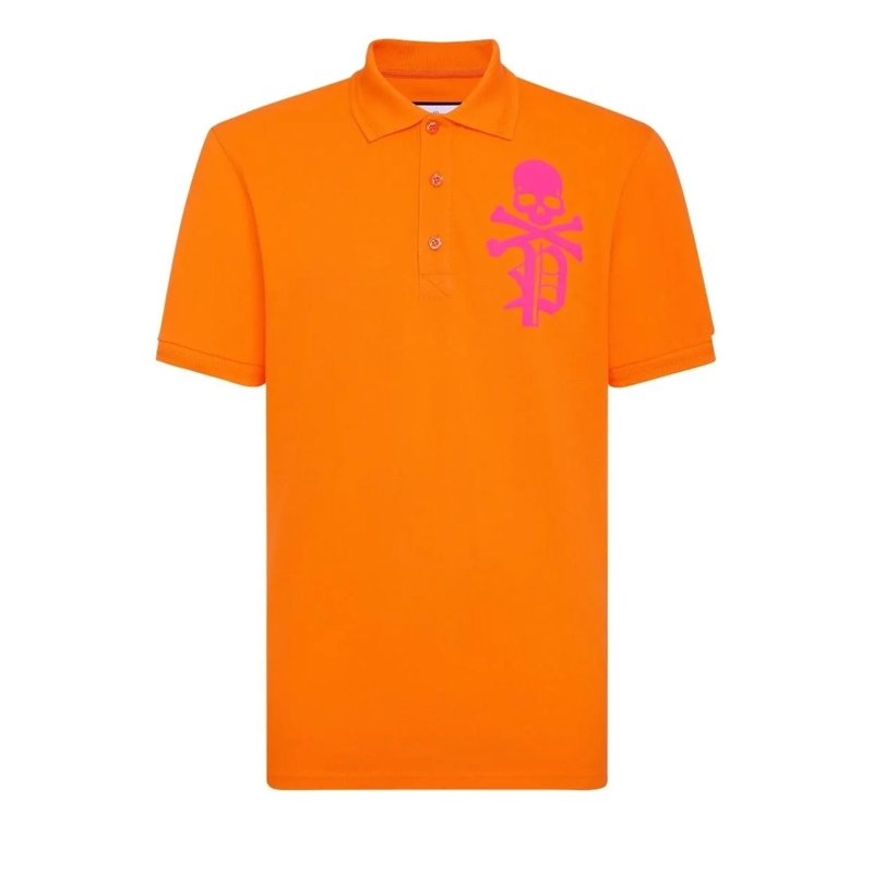 Philipp Plein Poloshirt Poloshirt Skull&Bones orange