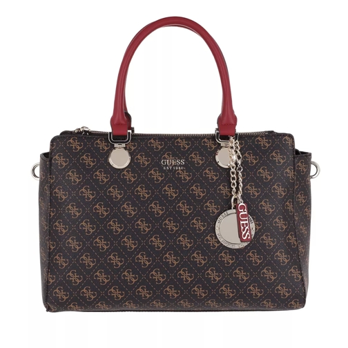 Guess Aline Society Satchel Brown Multi Tote