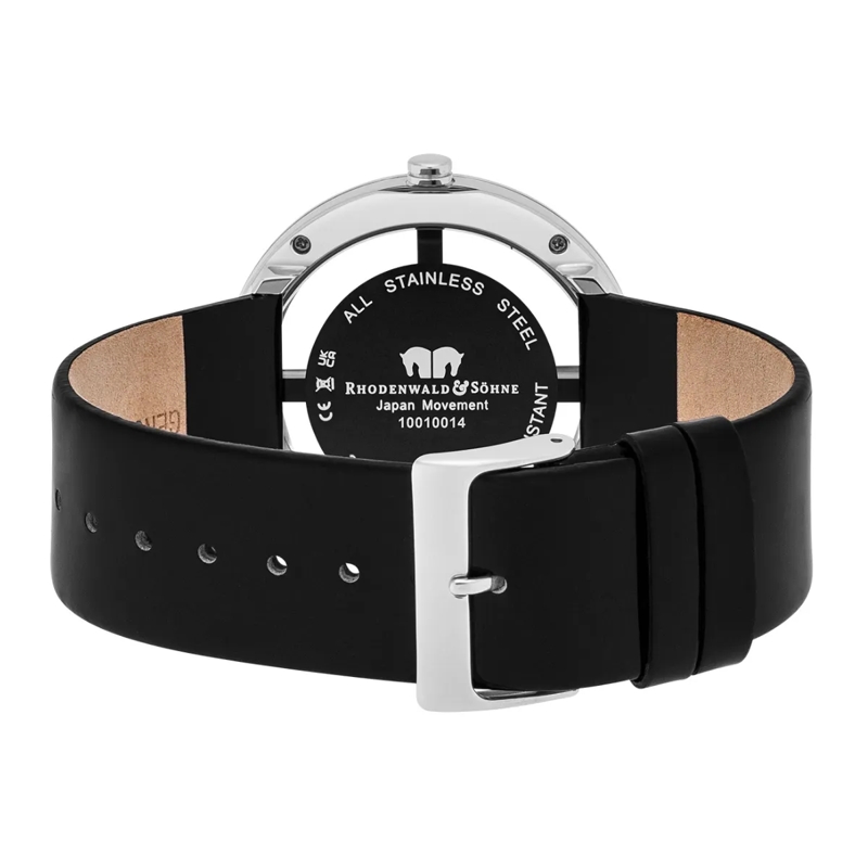 Rhodenwald & Söhne Automatikuhr Damen Armbanduhr Lucrezia Echtleder silber(Image 5)