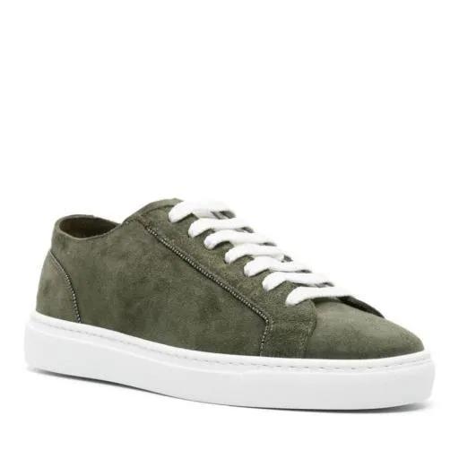 Doucal%27s Low-Top Sneaker - Chain-Detailed Suede Sneakers - Gr. 37 (EU) - in Grün - für Damen