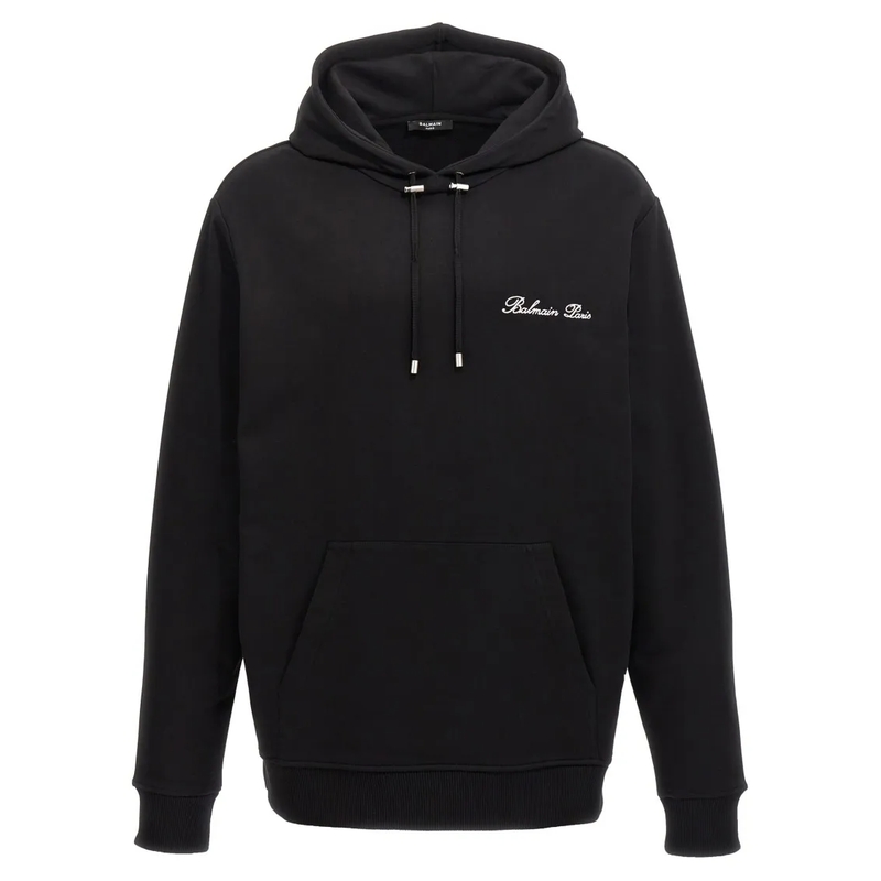 Balmain Hoodie Balmain Cotton Logo Sweatshirt schwarz(Image 2)