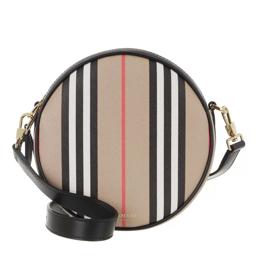 Burberry Louise Stripe E-Canvas Round Crossbody Bag Archive Beige Canteen Bag