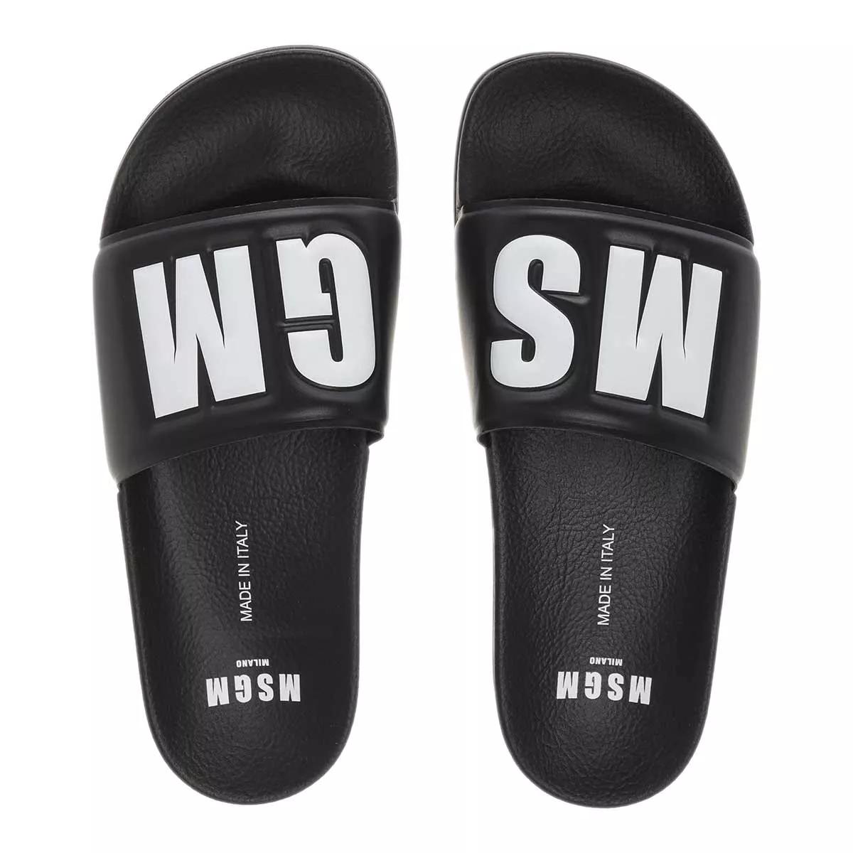 msgm sandales, slides en noir - pour dames