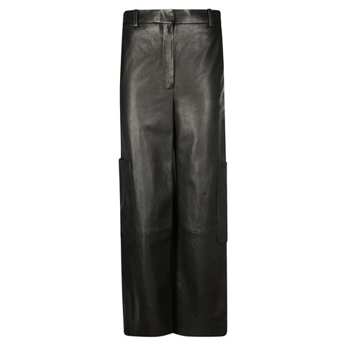 Khaite  Lambskin Trousers With Side Pockets Black