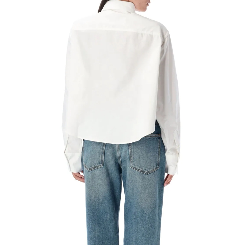 AMI Paris Bluse Cropped Shirt Oxford White(Image 3)