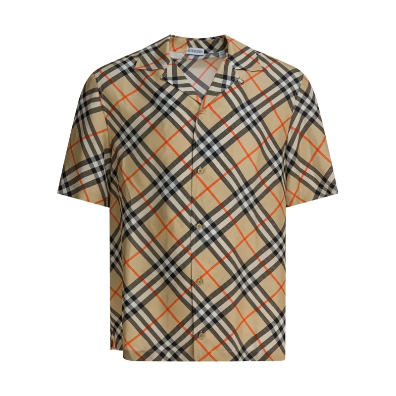 Burberry Overhemd PBurberry Silk Checked Shirt beige