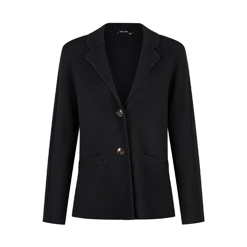 Marc Aurel Blazer Strickblazer- Leistentaschen- mit Schlitz- aus schwarz
