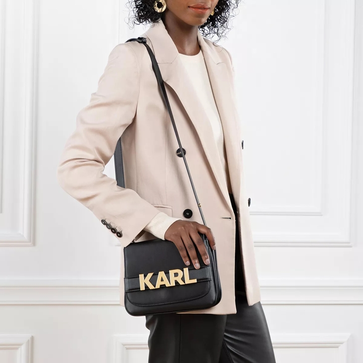 Karl Lagerfeld K Letters Flap Crossbody Black Crossbody Bag