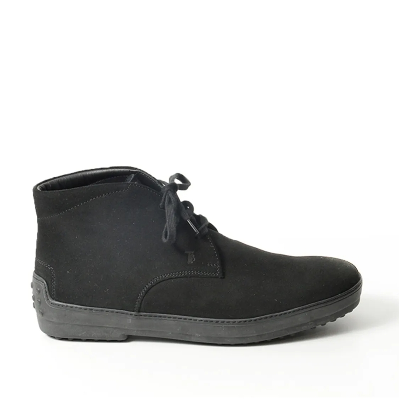 Tod's Stiefel Black Gommino Suede Winter Ankle Boot Black
