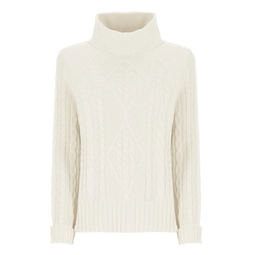 D. Exterior Trui met col Ivory Wool And Silk Sweater Neutrals