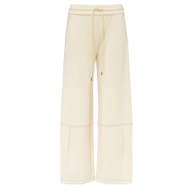 Max Mara  Ivory Wide-Leg Pants With Elastic Waistband Neutrals