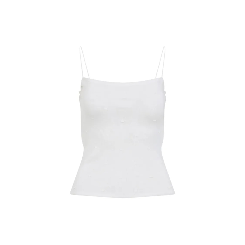 Jacquemus Blouse Delicate Camisole Top With Spaghetti Straps White