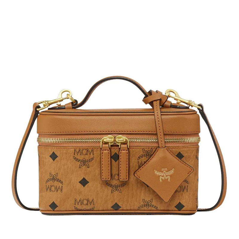 MCM Crossbody Bag Aren Vi Lthr Mix Crossbody Mni Co Cognac