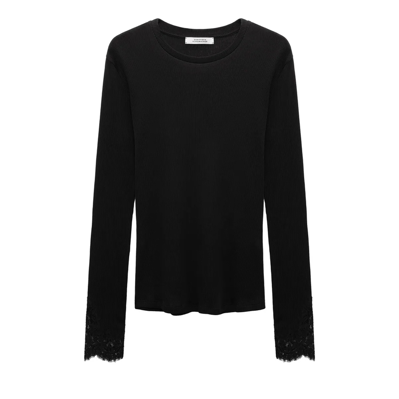 Dorothee Schumacher Longsleeve PURE SLEEKNESS shirt vinyl black