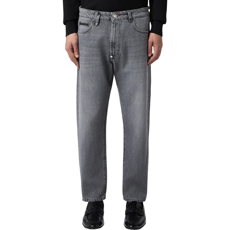 Philipp Plein Cropped-Jeans Das Basismodell der 5-Pocket-Jeans zeichnet sich d grau(Image 3)