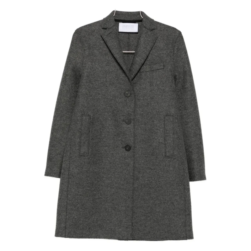 Harris Wharf Manteau de transition Tailored Mid-Length Grey Wool Coat Grey