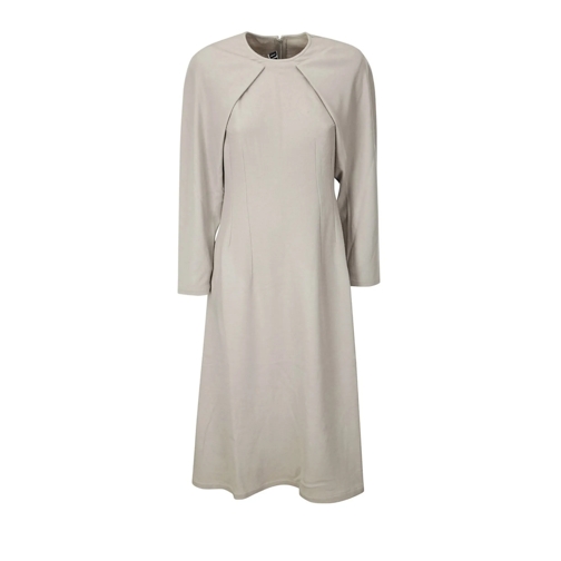 DAWEI STUDIO  Crew-Neck Wool Dress Neutrals